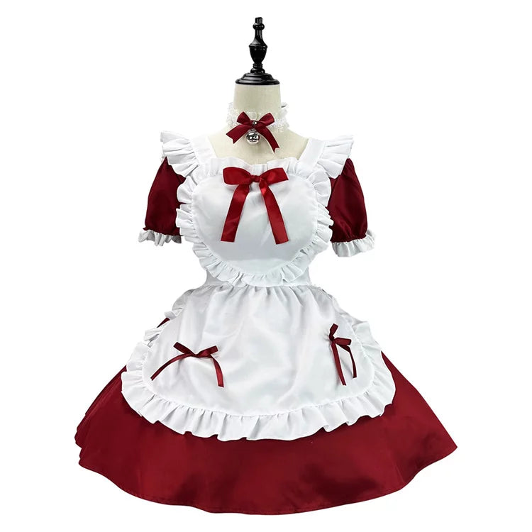 新品未使用 メイド服 コスプレ レディース 大きいサイズ 6l ピンク 5点 ギンガムピンクちゃんのどきどきメイド (M/L/2L/3L/4L/5L/6L