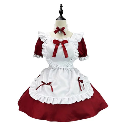 大きいサイズレディースハートミニメイド服ワンピ―ス (M/L/2L/3L/4L/5L/6L)/コスプレ/ハロウィン