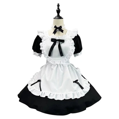 大きいサイズレディースハートミニメイド服ワンピ―ス (M/L/2L/3L/4L/5L/6L)/コスプレ/ハロウィン