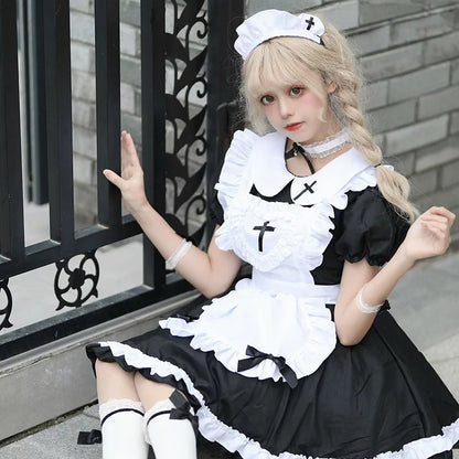大きいサイズレディースコットンキャンディメイド服ワンピ―ス (M/L/2L/3L/4L/5L/6L)/コスプレ/ハロウィン (M/L/2L/3L/4L/5L/9L)/コスプレ/ハロウィン/クリスマス