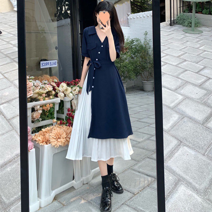 Soft Navy Layered Shirt Dress (L/LL/3L/4L)