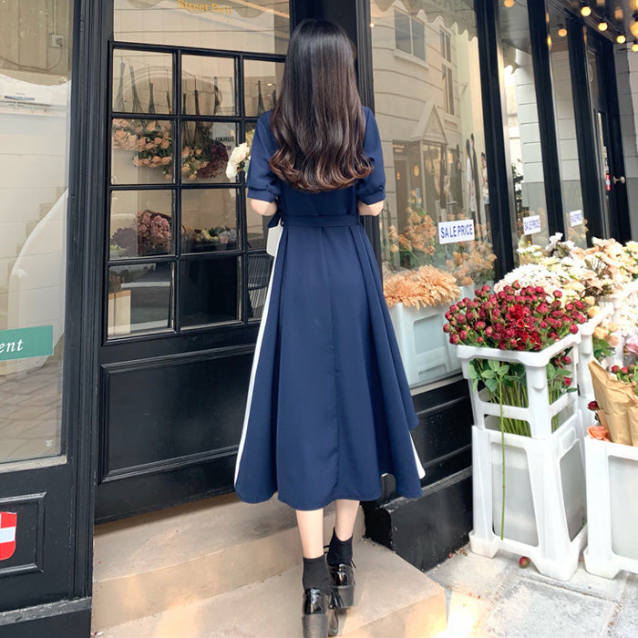 Soft Navy Layered Shirt Dress (L/LL/3L/4L)