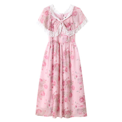 Rose Bouquet Lace Ribbon Dress (3L/4L/5L/6L/7L)