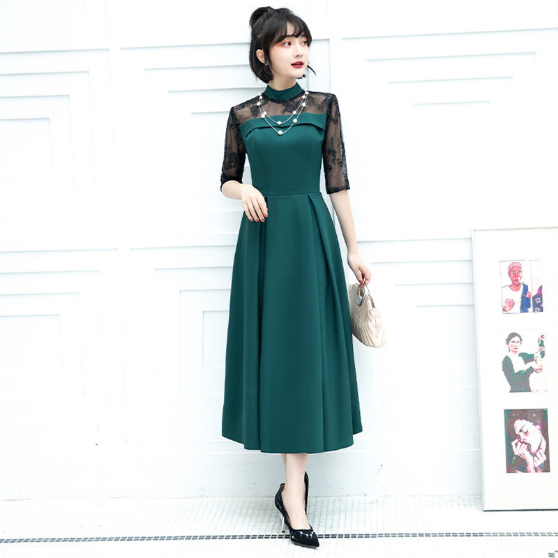 ■Elegant lace docking dress (LL/3L/4L/5L/6L/7L/8L/9L) Custom-made/Occasion/Wedding invitation