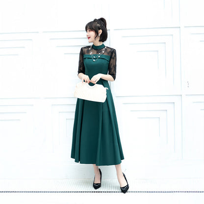 ■Elegant lace docking dress (LL/3L/4L/5L/6L/7L/8L/9L) Custom-made/Occasion/Wedding invitation