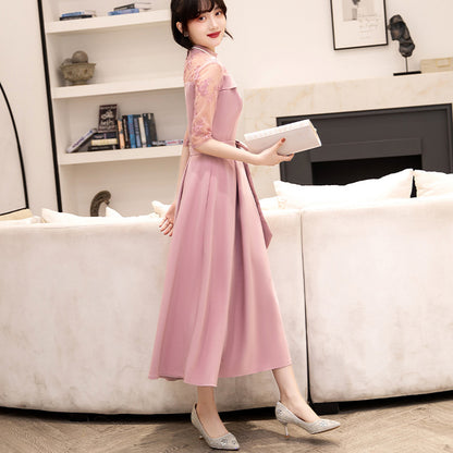 ■Elegant lace docking dress (LL/3L/4L/5L/6L/7L/8L/9L) Custom-made/Occasion/Wedding invitation