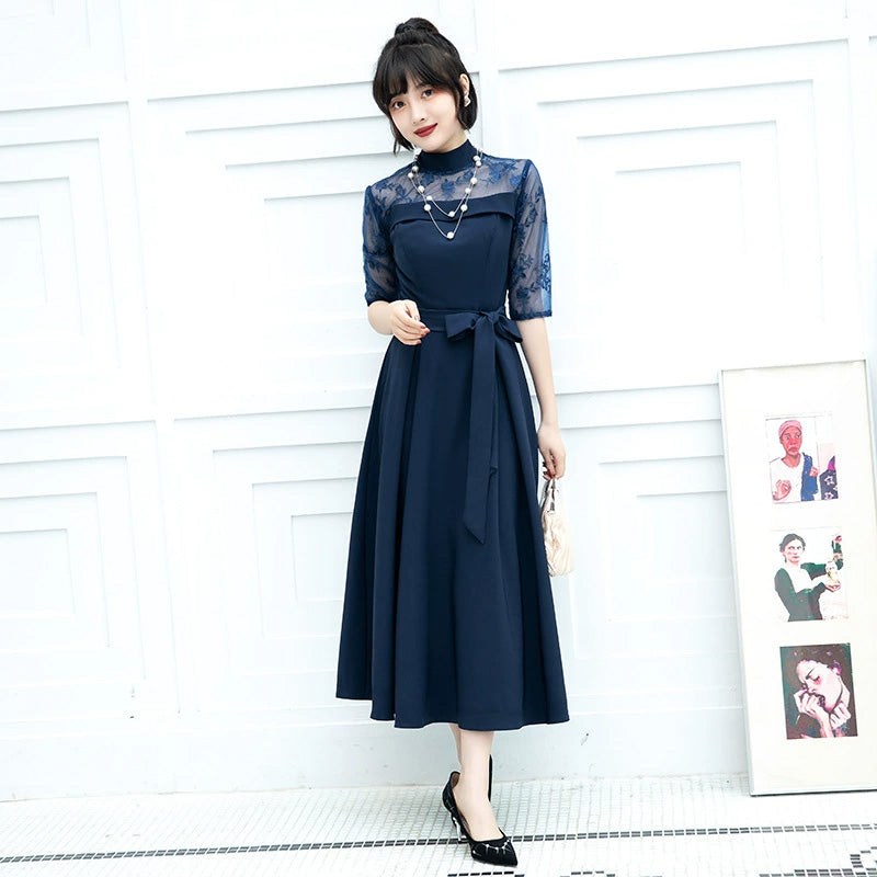 ■Elegant lace docking dress (LL/3L/4L/5L/6L/7L/8L/9L) Custom-made/Occasion/Wedding invitation