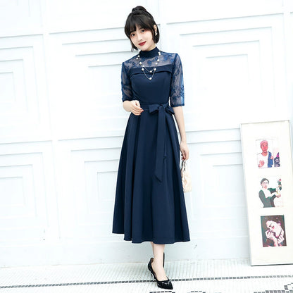 ■Elegant lace docking dress (LL/3L/4L/5L/6L/7L/8L/9L) Custom-made/Occasion/Wedding invitation