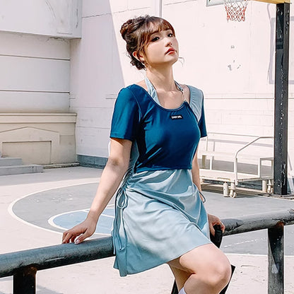 大きいサイズ ぽっちゃり水着ぽっちゃりさん専用Candy Girl フェイクレイヤードぽっちゃり水着・スイムウェア(3L/4L/5L/6L/7L)