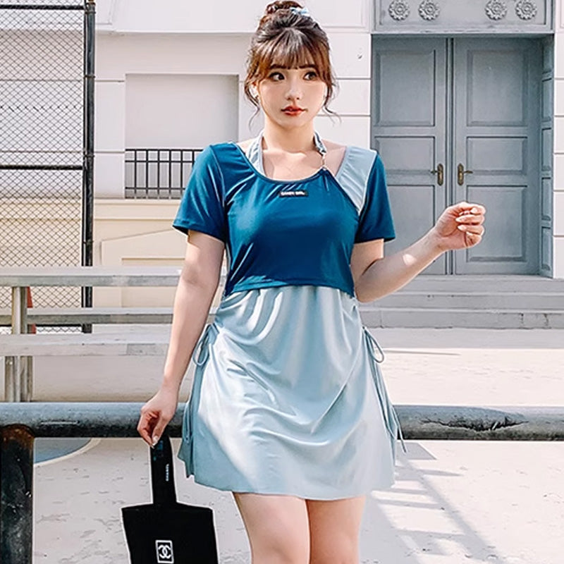 大きいサイズ ぽっちゃり水着ぽっちゃりさん専用Candy Girl フェイクレイヤードぽっちゃり水着・スイムウェア(3L/4L/5L/6L/7L)