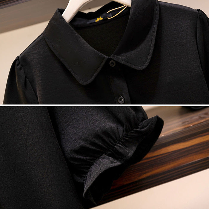 Black button closure tiered dress (3L/4L/5L/6L/7L)