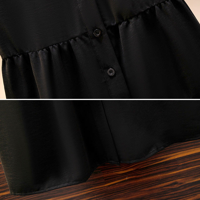 Black button closure tiered dress (3L/4L/5L/6L/7L)