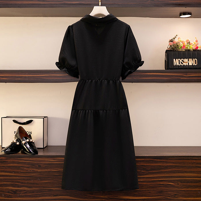 Blue button closure tiered dress (3L/4L/5L/6L/7L)