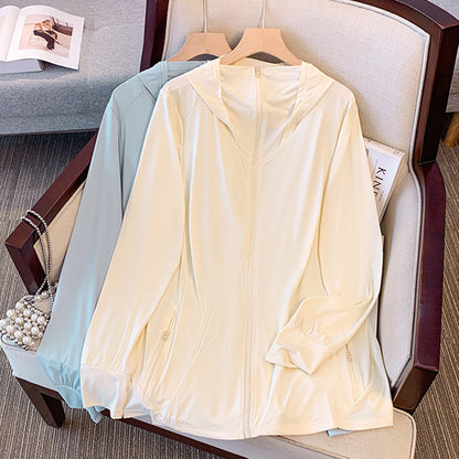 Lightweight, sun-protective yellow, loose-fitting parka (3L/4L/5L/6L/7L)