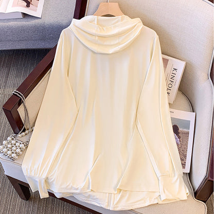Lightweight, sun-protective, blue, loose-fitting parka (3L/4L/5L/6L/7L)