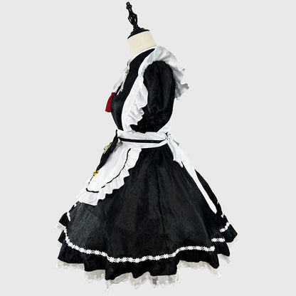 大きいサイズレディースパールチェーン付チャイナ風タッセルメイド服ワンピ―ス (M/L/2L/3L/4L/5L/6L)/コスプレ/ハロウィン