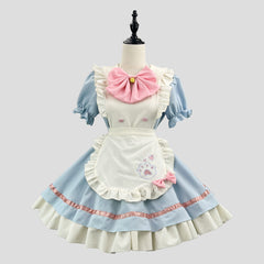 みずいろ・ねこにゃんメイド服ワンピ―ス (L/2L/3L/4L/5L/6L
