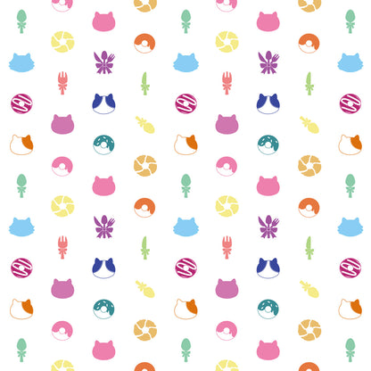 大きいサイズぽっちゃり≪受注生産≫フルグラフィックTシャツ（hungry cats pattern）オリジナルイラスト４L着用