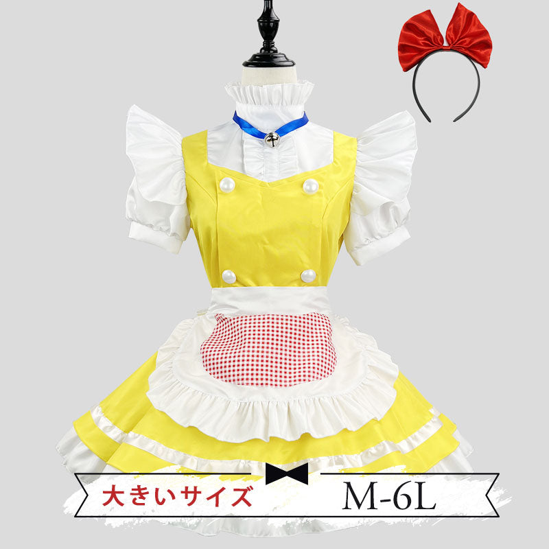 ままちゃん H62 漢服 コスプレ ワンピース 中華風メイド服ワンピ―ス (M/L/2L/3L/4L/5L/6L)/コスプレ