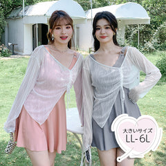 大きいサイズ レディース｜UVカットボレロ付ワンピース水着スイム