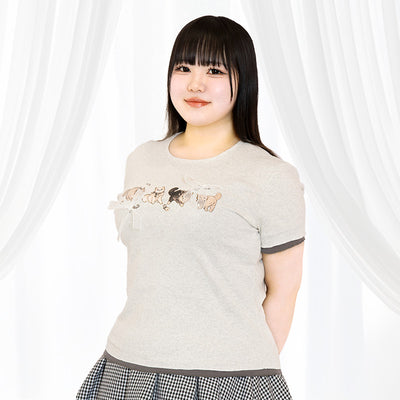 ねこさんの女児風Tシャツ（3L/4L/5L）/Taberunosky（タベルノスキー）