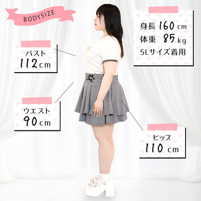 ねこさんの女児風Tシャツ（3L/4L/5L）/Taberunosky（タベルノスキー）