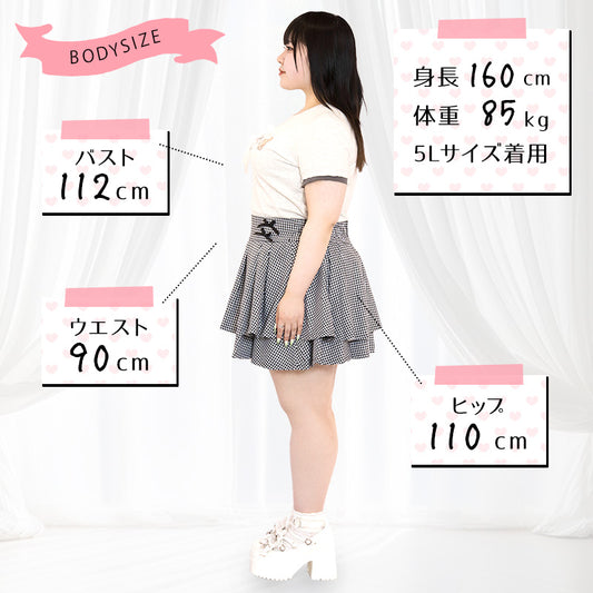 ねこさんの女児風Tシャツ（3L/4L/5L）/Taberunosky（タベルノスキー）