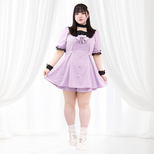 大きいサイズレディースBaby Doom（ベイビードーム）・パープルセットアップ（3L/4L/5L）/Taberunosky（タベルノスキー）