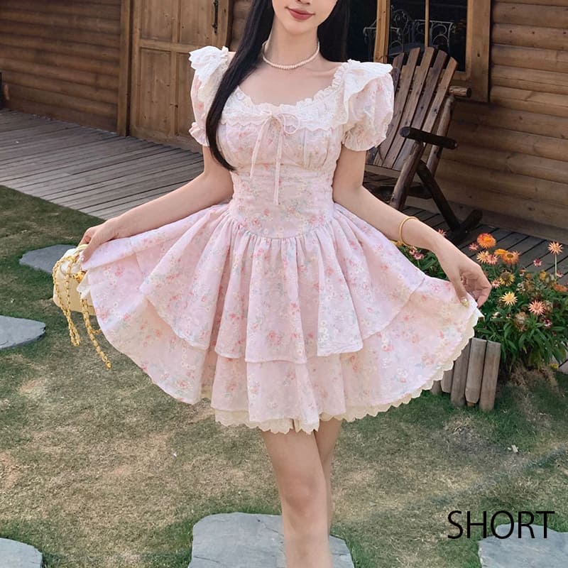 Sweet Bouquet Cotton Flared Mini Dress (L/LL/3L/4L/5L)