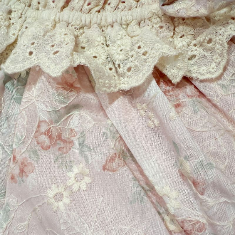 Sweet Bouquet Cotton Flared Long Dress (L/LL/3L/4L/5L)
