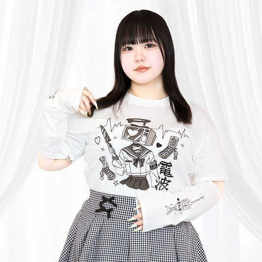 大きいサイズレディースグリッチガール：エラーコード101　Tシャツ（ONESIZE）
