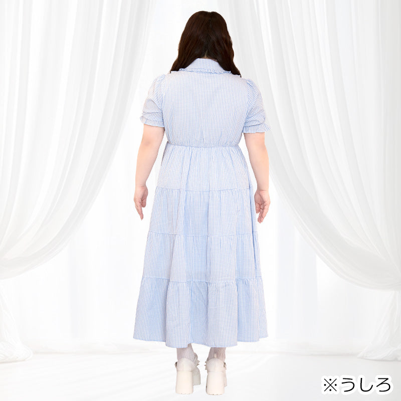 大きいサイズレディースそらいろプリンセスのふわふわティアードワンピ（3L/4L/5L/6L）/Taberunosky（タベルノスキー）