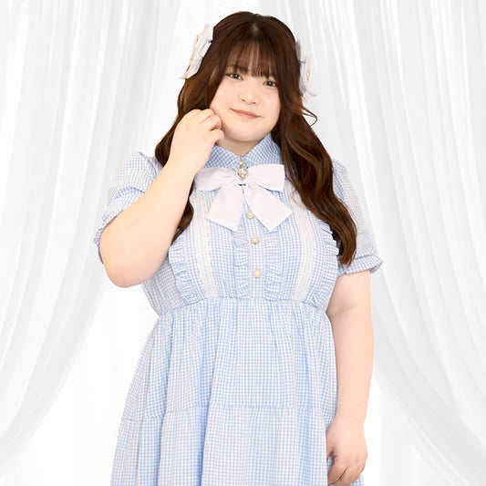 大きいサイズレディースそらいろプリンセスのふわふわティアードワンピ（3L/4L/5L/6L）/Taberunosky（タベルノスキー）