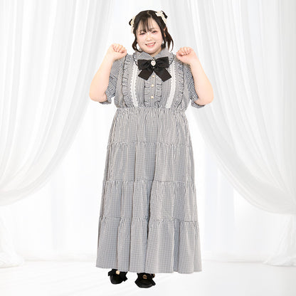 大きいサイズレディース月夜色のプリンセスのふわふわティアードワンピ（3L/4L/5L/6L）/Taberunosky（タベルノスキー）