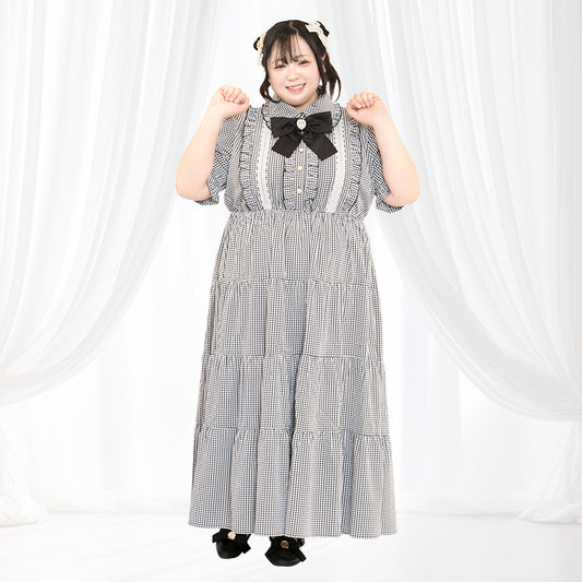 大きいサイズレディース月夜色のプリンセスのふわふわティアードワンピ（3L/4L/5L/6L）/Taberunosky（タベルノスキー）