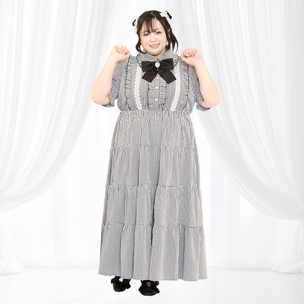 Gingham Check Long Dress