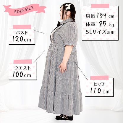 大きいサイズレディース月夜色のプリンセスのふわふわティアードワンピ（3L/4L/5L/6L）/Taberunosky（タベルノスキー）