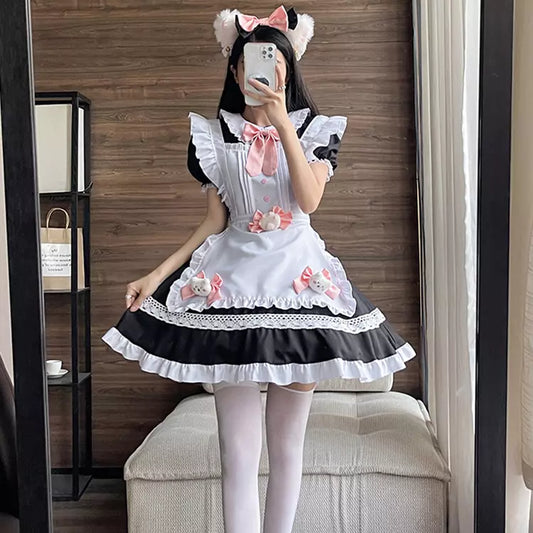 大きいサイズレディースパステルメイド服ワンピ―ス (2L/3L/4L/5L/6L)/コスプレ/ハロウィン