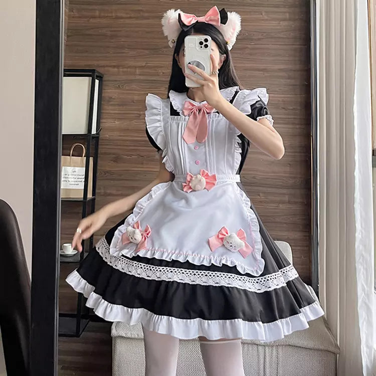大きいサイズレディースパステルメイド服ワンピ―ス (2L/3L/4L/5L/7L)/コスプレ/ハロウィン