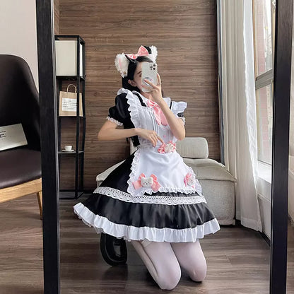 大きいサイズレディースパステルメイド服ワンピ―ス (2L/3L/4L/5L/8L)/コスプレ/ハロウィン