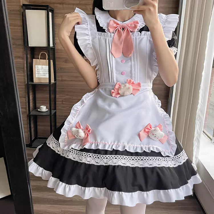 大きいサイズレディースパステルメイド服ワンピ―ス (2L/3L/4L/5L/9L)/コスプレ/ハロウィン