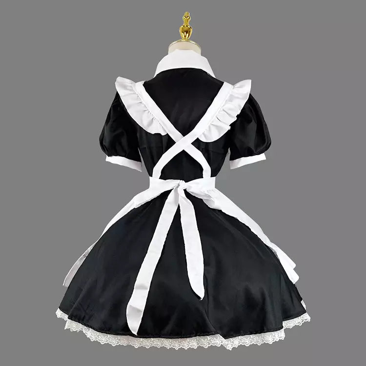大きいサイズレディースミニフリルメイド服ワンピ―ス (2L/3L/4L/5L/6L)/コスプレ/ハロウィン