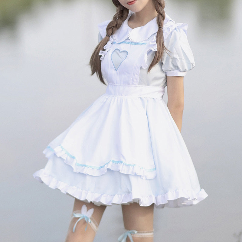 大きいサイズレディースうさぎさんメイド服ワンピ―ス (M/L/2L/3L/4L/5L/6L)/コスプレ/ハロウィン