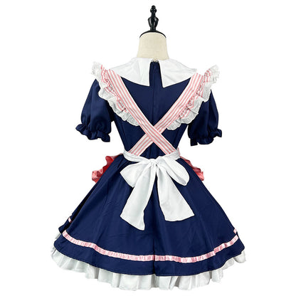 大きいサイズレディースくまさんワッペンのコンカフェメイド服 (M/L/2L/3L/4L/5L/6L)/コスプレ/ハロウィン