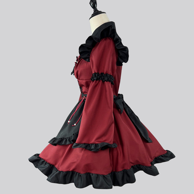 大きいサイズレディース中華風メイド服ワンピ―ス (M/L/2L/3L/4L/5L/6L)/コスプレ/ハロウィン
