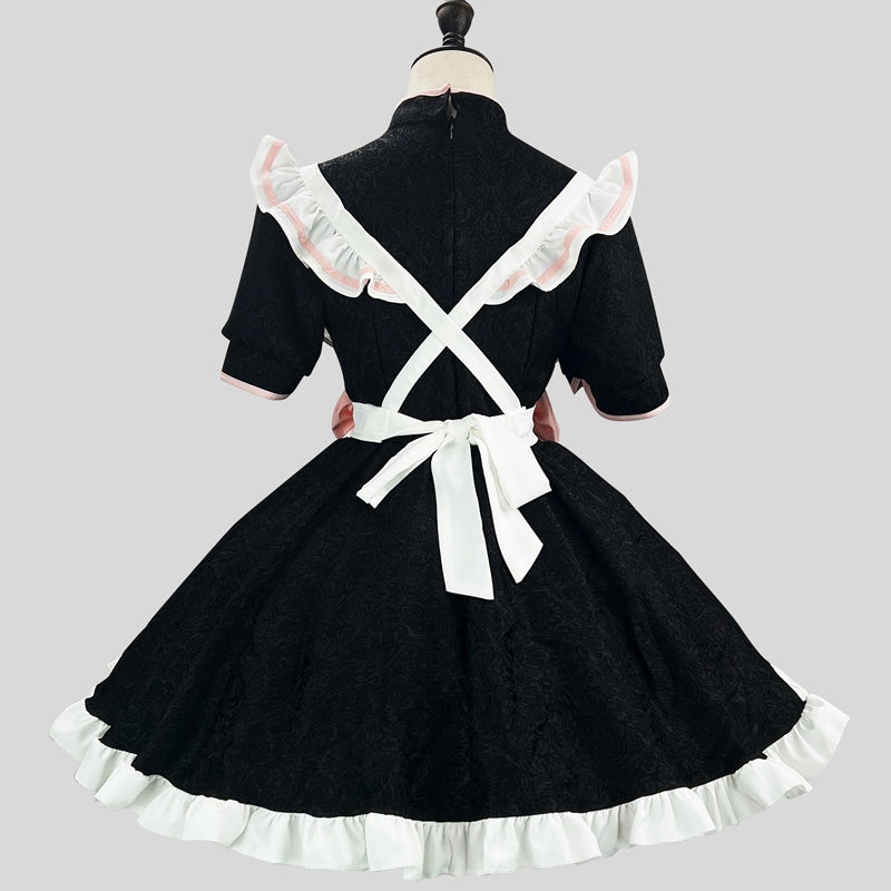 大きいサイズレディース中華風胸あきメイド服ワンピ―ス (M/L/2L/3L/4L/5L/6L)/コスプレ/ハロウィン