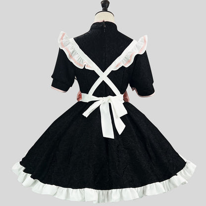 大きいサイズレディース中華風胸あきメイド服ワンピ―ス (M/L/2L/3L/4L/5L/6L)/コスプレ/ハロウィン