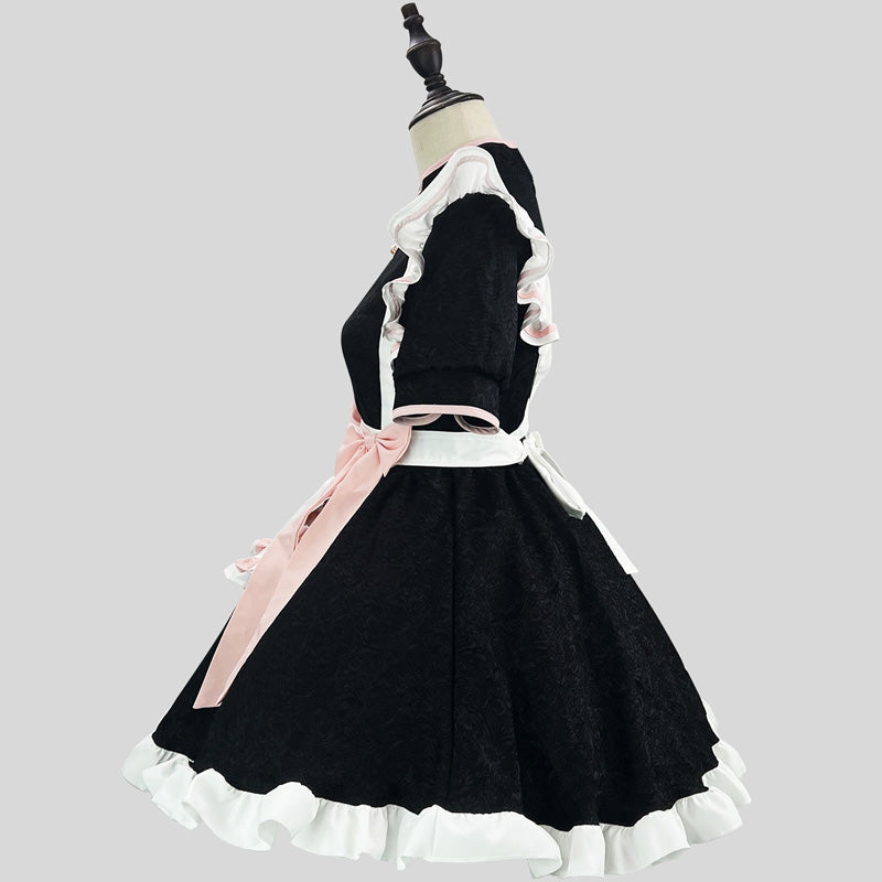 大きいサイズレディース中華風胸あきメイド服ワンピ―ス (M/L/2L/3L/4L/5L/6L)/コスプレ/ハロウィン