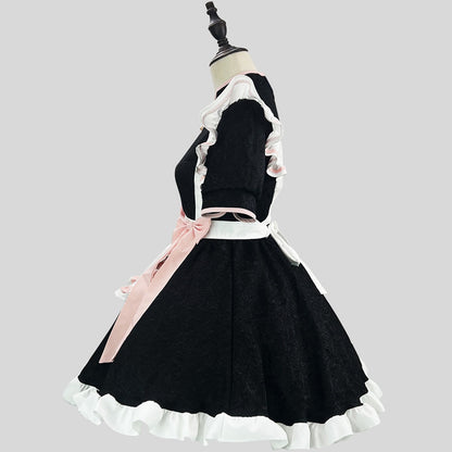 大きいサイズレディース中華風胸あきメイド服ワンピ―ス (M/L/2L/3L/4L/5L/6L)/コスプレ/ハロウィン