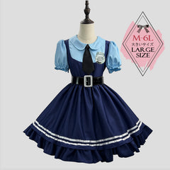 大きいサイズ・ラビット警察官のワンピ―ス (M/L/2L/3L/4L/5L/6L